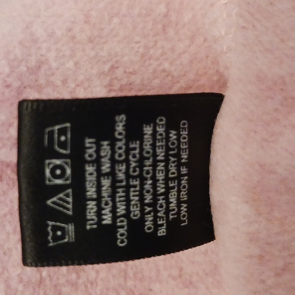 Blush pink long sleeve cropped hoodie juniors L - Picture 8 of 8